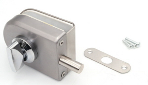 WC-Türschloss zum Klemmen an Glastüren bis 12 mm Glas